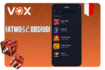 Vox Casino łatwość obsługi